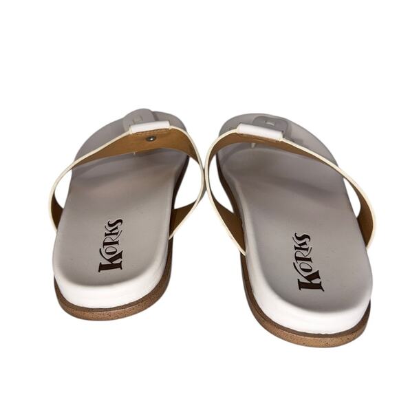Korks Audie Thong Clean White Cream Sandals Size 8 Like New Beach Flip Flops - Picture 7 of 8
